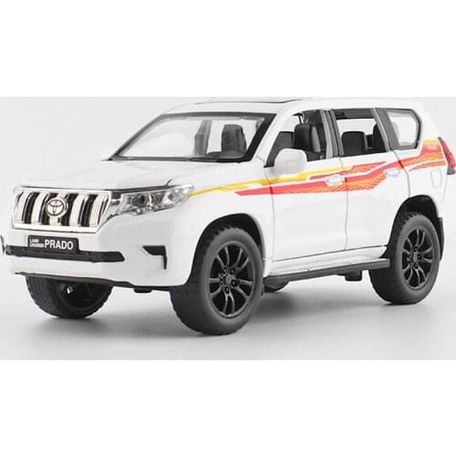 1:32 Alloy Diecast Toyota Prado Vehicles Model with Lights Sounding Function Pull-back Car Toy Decoration Children Gifts