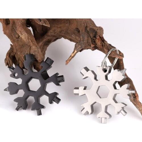 1PC 18-in-1 Snowflake Card Multifunction Tool Combination Kit Screwdriver Wrench Opener Compact Portable EDC Outdoor Pocket Tool
