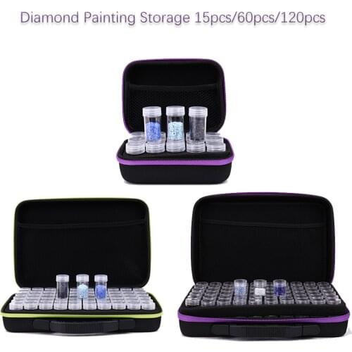 15/60/120 Pcs Dmand Painting Diamant Diamond Box New Tools Accessoires Diamand Storage Props Organizer Zipper Portable Container