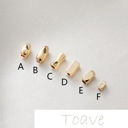 18K gold-clad gold color-preserving basic accessories beaded oval rectangular straight hole diy beaded material accessories