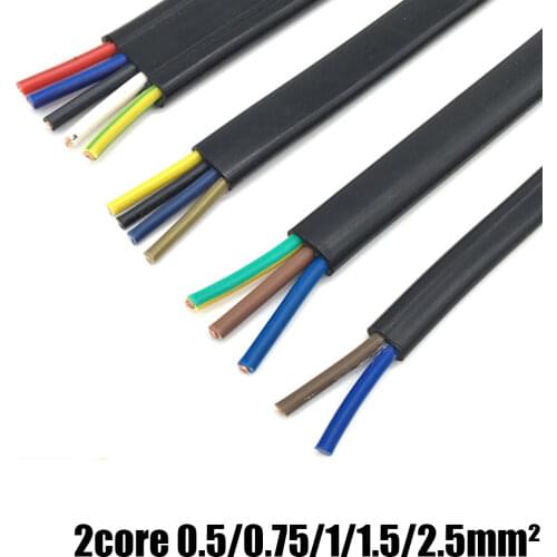 5m Driving flat cable TVVB2 core electric door retractable door elevator soft special line 0.5/0.75/1/1.5/2.5 square flat cable