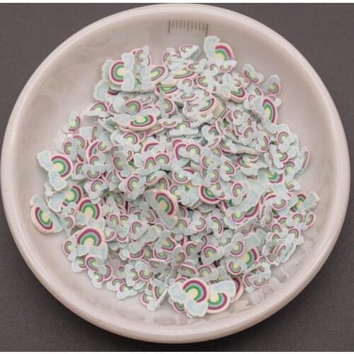 65g Nice Cute Rainbow shape polymers clay slices Sprinkles for Phone Decoration,Shaker Cards DIY Slimes filling filler