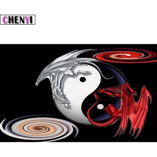 5D Diy Diamond Painting Dragon Diamond Embroidery Full Square Crystal Mosaic Crafts Needlework Scenery Gossip Room Decoration