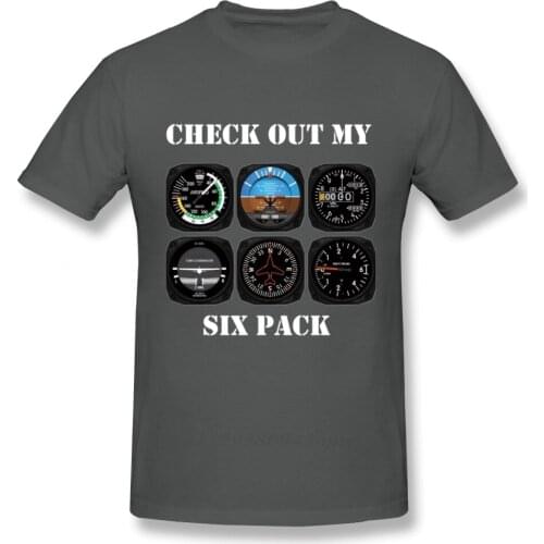 Awesome Aviation 6 Pack Instrument For Pilots T Shirt Graphic Print Camiseta Cotton Big Size Homme Tee shirt