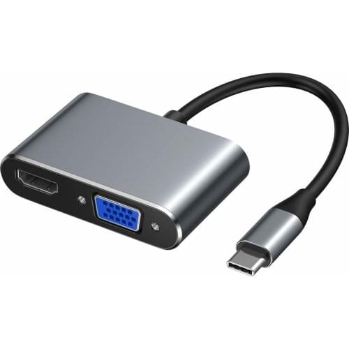 USB C to HDMI -compatible VGA Adapter, Type C to VGA HDMI- compatible Adapter HDMI 4K for pc