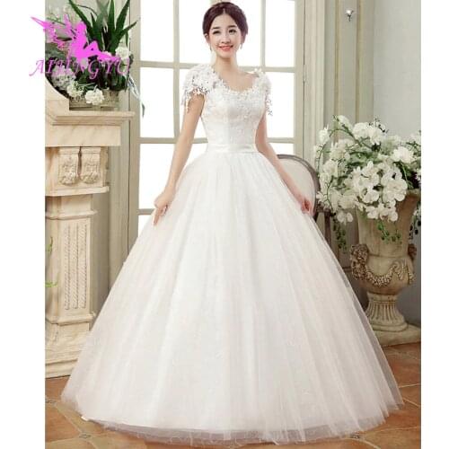 AIJINGYU 2021 floor length Customized new hot selling cheap ball gown lace up back formal bride dresses wedding dress FU207
