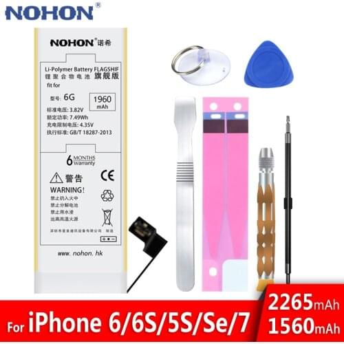 NOHON Battery For iPhone 6 6S 5S 5C 7 SE 6G 7G Replacement Battery High Capacity Lithium Polymer Mobile Phone Bateria Free Tools