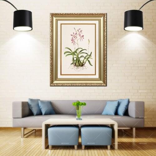 Artcozy Golden Frame Abstract orquidea flor de muerto Waterproof Canvas Painting