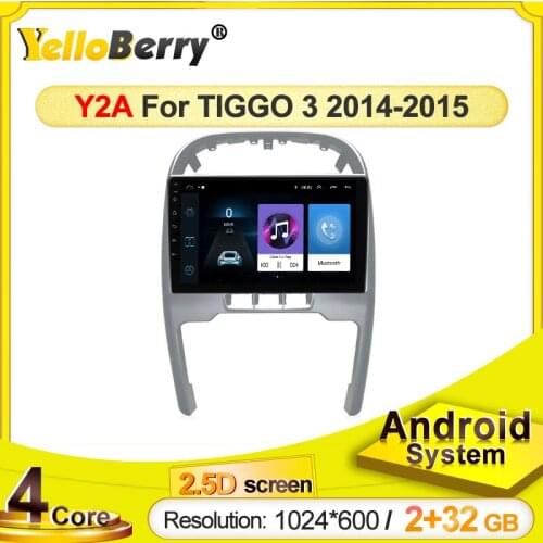 YellowBerry Android 9.0 10 Inch For Chery Tiggo 3 2014-2015 Smart Car Radio Multimedia Stereo Player GPS Navigation 2 Din