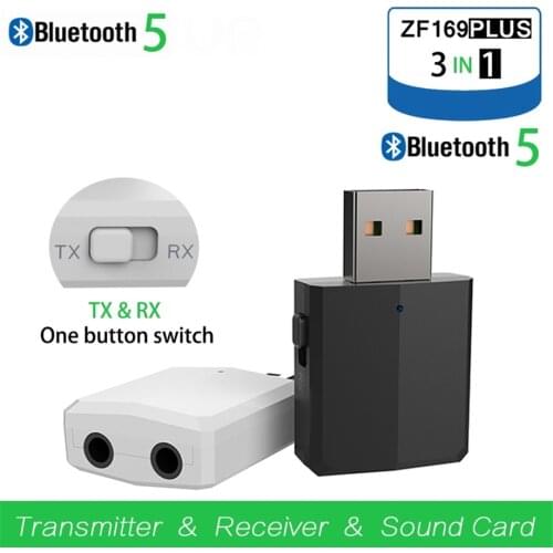 Bluetooth 5.0 Audio Receiver Transmitter 3 IN 1 Stereo 3.5MM USB Bluetooth Wireless Adapter For TV PC Car Kit Headphones