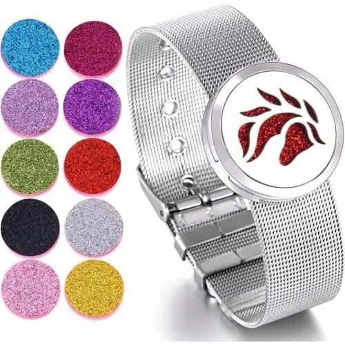 Perfume Bracelet Essential Oil Diffuser Aromatherapy Locket Bracelet Tree of Life 316L Stainless Steel Diffuser Bracelet