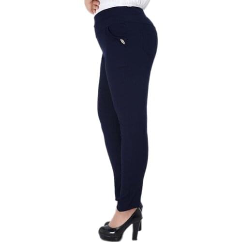 Pantalon large femme women pants Plus Size 6XL High Waist Elastic Pants Ladies Long Pants retro Trousers Skinny Pencil Pants F69