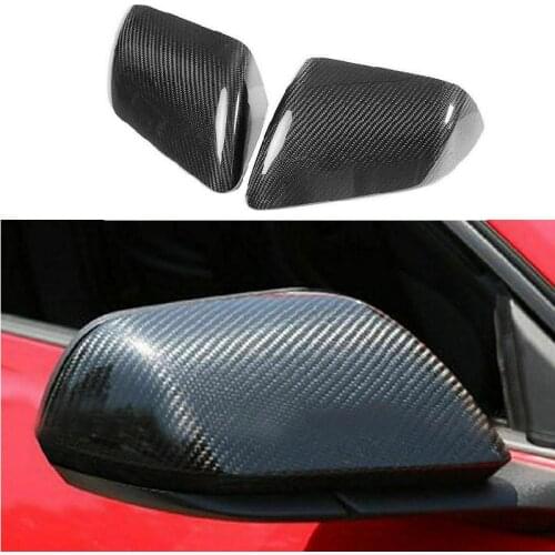 Fit For Ford Mustang Real Carbon Fiber Car Mirror Cover Cap With/Without LED Signal 2015-2018