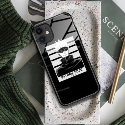 Satoru Gojo Jujutsu Kaisen Anime Glass Soft Silicone Phone Case FOR iPhone SE 6s 7 8 Plus X XR XS 11 12 Mini Pro Max Cover Shell