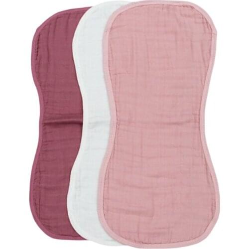97BC Baby Burp Cloth Bamboo Fiber Cotton Absorbent Saliva Towel Comfortable Feeding Bibs 6-Layers Solid Color Handkerchief