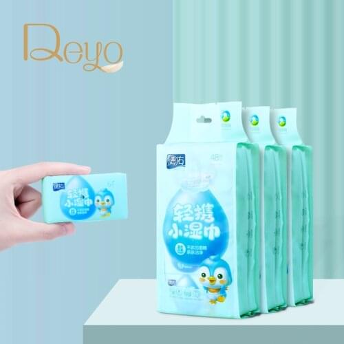 Deyo Mini Wet Wipes Baby Skin Care Tool 3 Layer Virgin Wood Pulp Toallitas Humedas Travel Portable Paper Tissues