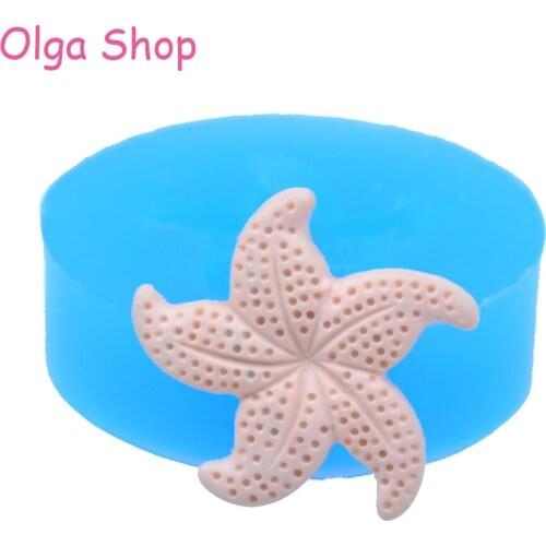 DYL199 Starfish Mold Food Safe Cake Cupcake Decorating Fondant 20mm - Polymer Clay Miniature Food Fake Sweet Molds, Food Safe