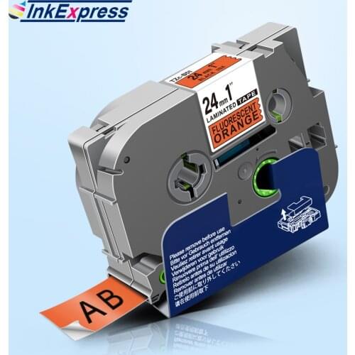 InkExpress TZe-B51 Tape For Brother TZe Fluorescent Orange Tape TZe B51 tze-b51 Label Tape 24mm For Brother P Touch Label Maker