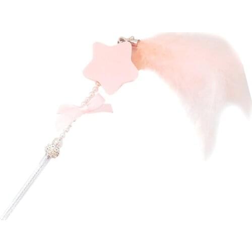 Cat Wand Toy Interactive Star Fake Feather Cat Teaser Toy Kitten Chewing Stick Cat Toy With Bell For Indoor Cats Pet Supplies