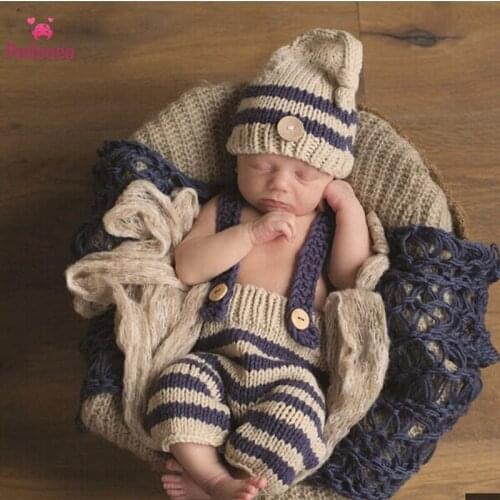 Pudcoco Brand Newborn Photography Props Baby Girl Boy Hats Crochet Knitting Costume Set Hats Pants Newborn Outfits Accessory