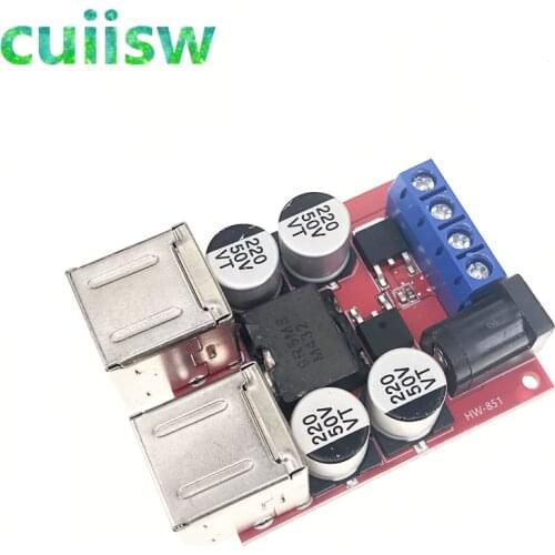 4-USB Port Battery Charging Module DC-DC Step Down Power Transformer Voltage Regulator 8V-35V to 5V 8A Power Supply for Auto Car