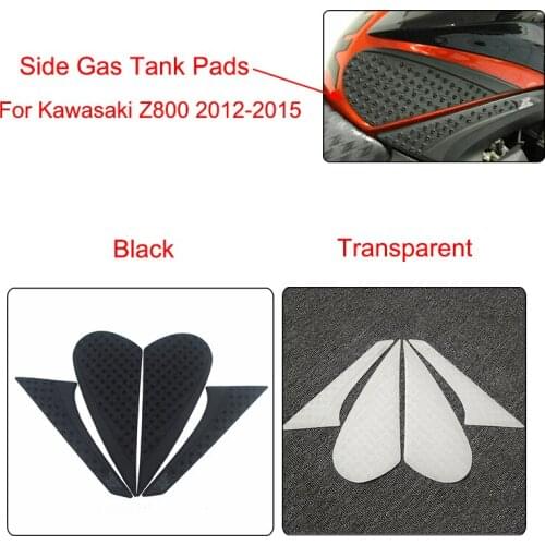 MTCLUB Z800 Black Transparent New Anti slip Fuel Tank Pad Side Gas Knee Grip Traction Pad For Kawasaki Z800 2012 2013 2014 2015