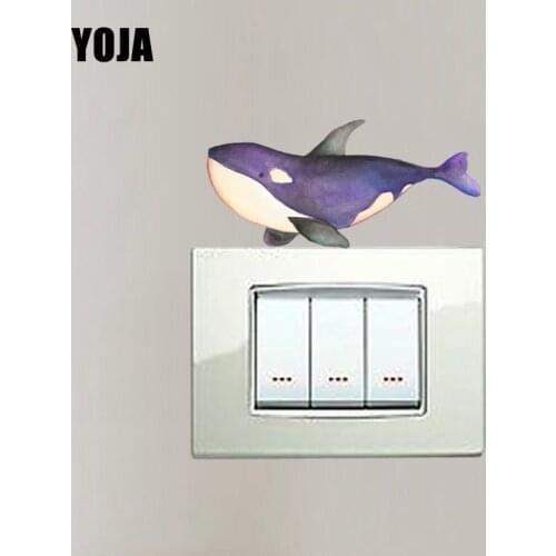 YOJA Cartoon Fish Interesting Switch Decal Living Room Bedroom Wall Sticker PVC 11SS0050