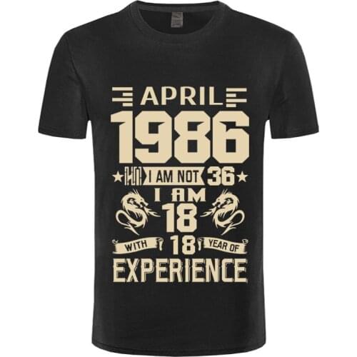2021 NEW January February March July August September 1986 YEARS shirt Mens Short Sleeve T shirt Printed Casual April May June