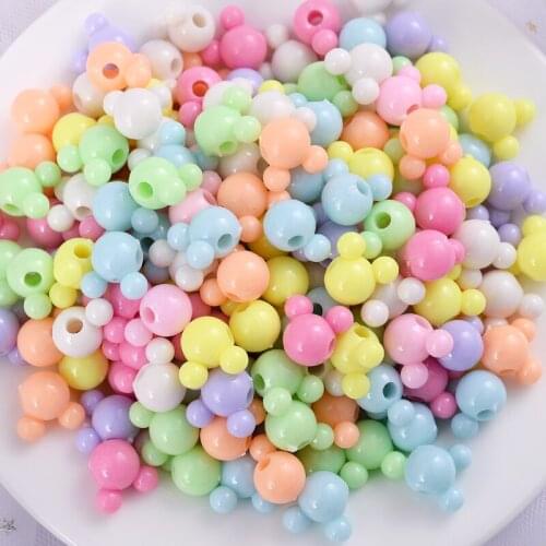 New 30-180pcs Mixed Color Cartoon Animal Head Shape With Hole Acrylic Beads Loose Spacer Beads For Making Jewelry Accessories