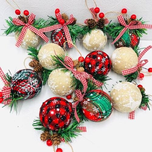 Foam Cloth Christmas Ball Pendant Christmas Tree Ornaments Hanging Cloth Xmas Navidad For Home Decor