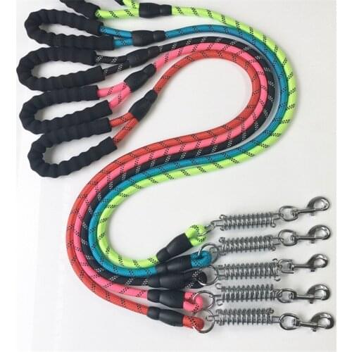 Dog Leash Training Walk For Pet Dogs Traction Rope Nylon Elasticity Safety Buffer Leash Pet Accessories 150 CM correa perro DC01