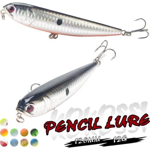 1PCS 12cm 22g Pencil Fishing Lure 4# Top water Dogs Hard Lures Baits Wobbler Artificial Hard Bait Fishing Tackle Pesca