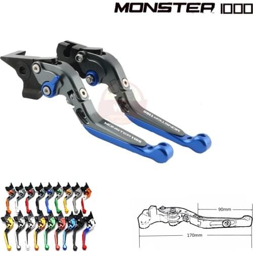 For Ducati M1100 S EVO MONSTER 1100 2009 2010 2011 2012 2013 motorcycle adjustable foldable expandable brake clutch lever