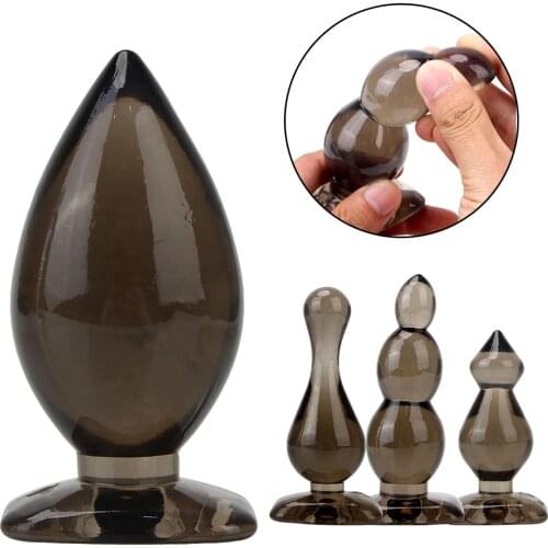 Silicone Jelly Anal Plug Prostate Massager Butt Plugs For Woman Men Gay Anal Sex Toys Anal Bead