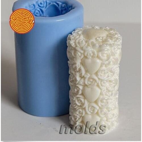 Roses and Hearts Mold Silicone Mold for Soap and Candles Makinganimal Mould Diy Craft Molds Rubber PRZY Eco-friendly 001