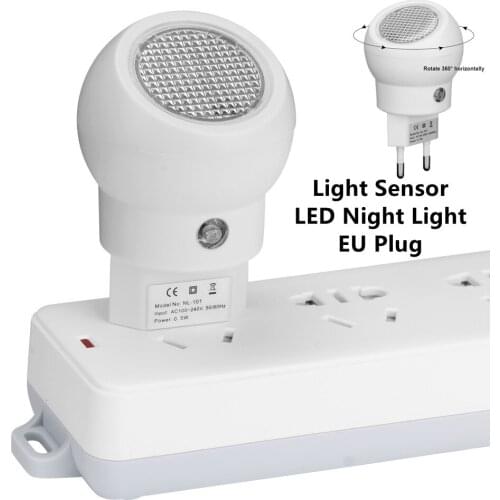 Light Sensor LED Night Light Bedside Lamp EU Plug Wireless LED Lamp 220V 360 Rotating Children Lamp Nightlight Bedroom Lighting