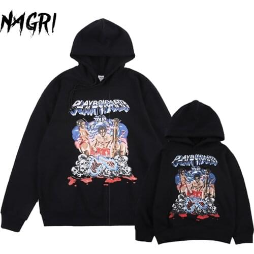 NAGRI Family Matching Father Son Sweatshirt ASAP Playboi Carti Graphic Letter Print Hoodie Hip Hop Hooded Hoodies