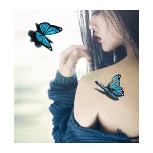 Temporary Tattoo Sticker 3D butterfly tattoo girl small size tatto stickers flash tatoo fake tattoos Waterproof Body Art