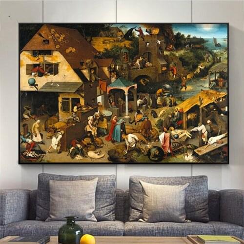 Famous Artworks For Living Room Netherlandish Pieter Brueghel The Elder Wall Art Pictures Home Decor Canvas Paintings No Frame