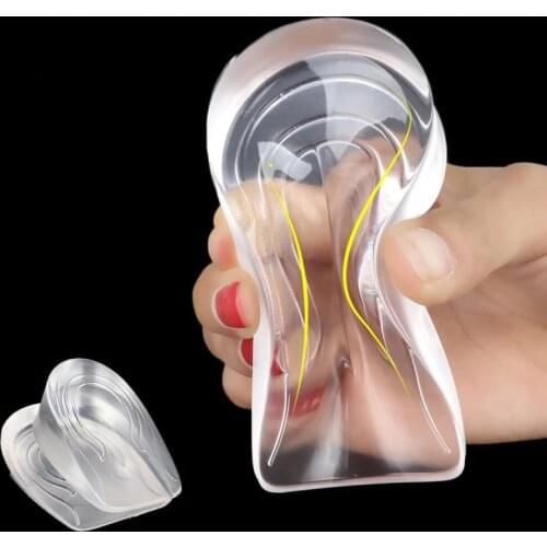 1 Pair Silicone Gel Heightening Shoe Pad Men Women Foot Care Protector Insoles Elastic Cushion Arch Support Insert Heel Pads