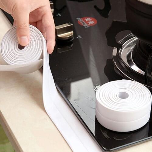 1 Roll 3.2m Bathroom Shower Sink Bath Sealing Strip Tape White PVC Self Adhesive Wall Stickers Kitchen Waterproof Wall Sticker