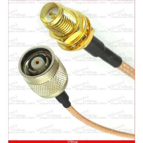 10PCS RP-SMA female to RP-TNC male jack center bulkhead RG316 cable pigtail 15cm