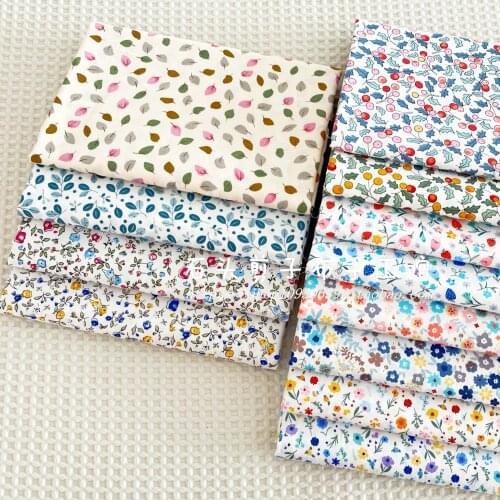 160x50cm Small Flower Series Christmas Berry Twill Cotton Printing Fabric Making Bedding Tablecloth DIY Decorative Cloth