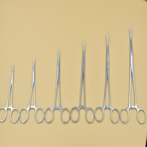 18cm 7" Curved Stainless Steel Bent-nose Fishing Locking Elbow Scissors Pliers Hemostatic Forceps Pet Hair Towel Clamp Pliers