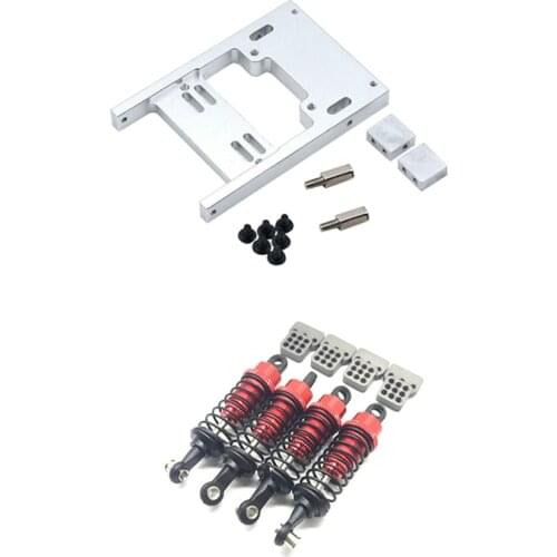 2 Set RC Car Part: 1 Set Metal Steering Servo Warehouse Fixed Mounting Bracket & 1 Set Shock Sbsorbers Extension Seat