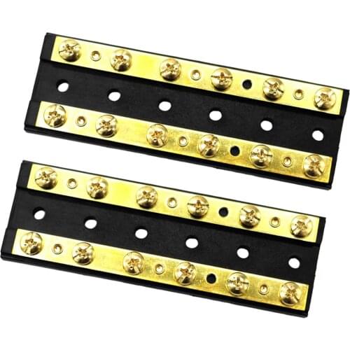 2pcs Boat Marine Terminal Block Brass Bus Bar (6P) Power Distribution Block