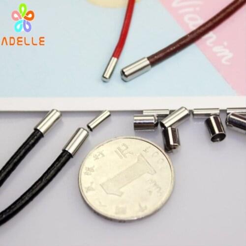 50x Stainless steel End Cap for Kumihimo, Bead Crochet, Beaded Ropes, Leather Cord Accessory Bracelet DIY free shipping