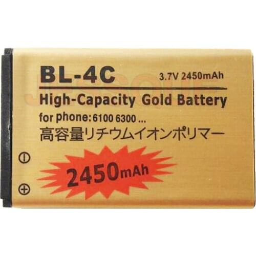 2450mAh BL-4C battery for Nokia X2 1265 1325 1202 1661 2600 2650 2652 2220s 2228 26903500C 3108 3500 5100 6260 6170 6102 6100