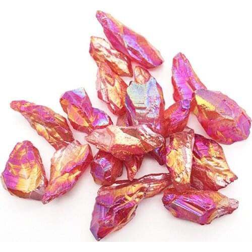Aura pink clear quartz crystal raw stone natural quartz crystal rough stone for decoration