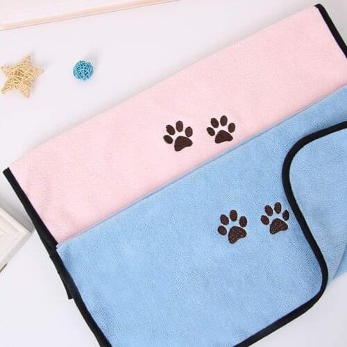 Pet Drying Towel Ultra-absorbent Dog Bath Towel Quick-drying Paw Print Bath Dog Shower Bathrobe Absorbent Towel Pet Supplies